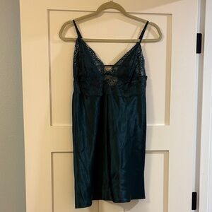 Lace & Satin Teal Slip nightie